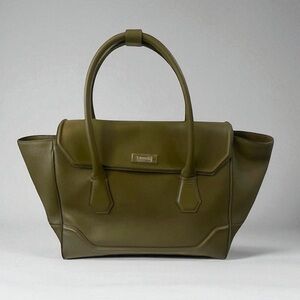 MODALU ENGLAND OLIVE GREEN LEATHER SATCHEL BAG